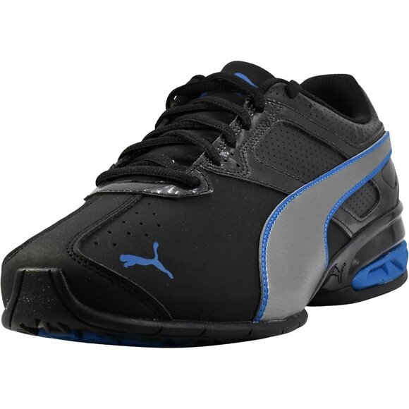 Puma Men's Black Blue Imported Tazon Synthetic Leather Comfortable Sneakers